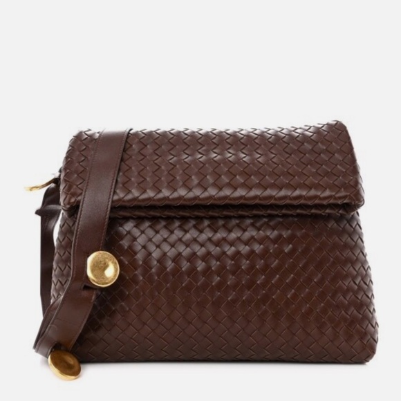 Bottega Veneta Handbags - BOTTEGA VENETA Nappa Intrecciato The Fold Crossbody Brown